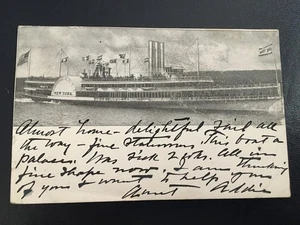 ALTE POSTKARTE / HUDSON RIVER DAYLINE / 1906 Post - Bild 1 von 3