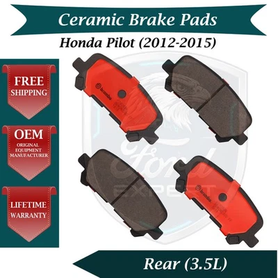 Kit de pastillas de freno cerámicas traseras Brembo OEM para Honda Pilot 2012-2015 Foto 1 de 4