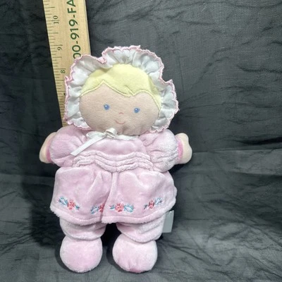 "Muñeco bebé Prestige Toy Co rosa blanco bordado rosa blanco 10"" felpa" Foto 1 de 4