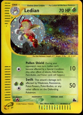 Pokemon Skyridge - Ledian H14/32 Holo Rare LP - Image 1 of 2
