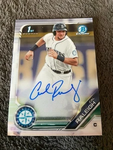 2019 Bowman Chrome CPA-CR Cal Raleigh Autograph 1st Bowman Auto Mariners ALLSTAR - Bild 1 von 2
