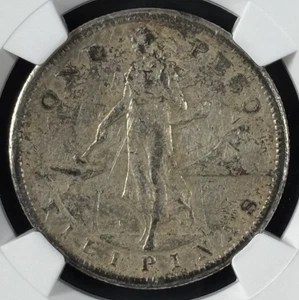 1909-S Peso USA Philippines Manila Bay Salvage WWII - NGC Genuine - Picture 1 of 5