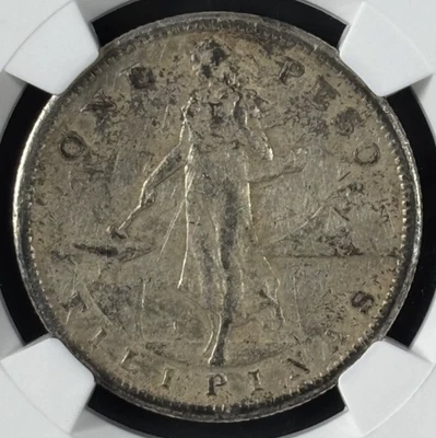 1909-S Peso USA Philippines Manila Bay Salvage WWII - NGC Genuine - Image 1 of 4