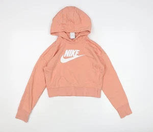Nike Girls Pink Pullover Hoodie L - Logo Sport Fashion - Picture 1 of 12