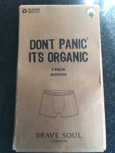 Whispering Smith Brave Soul 5 pk cotton stretch boxer shorts black/white band - Picture 1 of 2