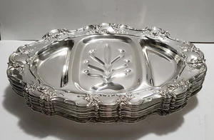 Towle Silverplate Ornate Tray Set (7 Pc) – Rococo Scroll Floral – Vintage - Picture 1 of 24