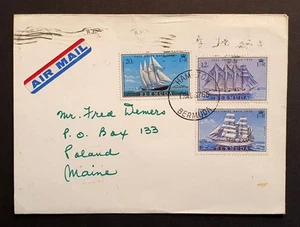 Bermuda Stamps 1976 Tall Ships Airmail Cover to USA White River Junction (w) - Picture 1 of 2
