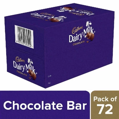 Cadbury Dairy Milk Chocolate Bar, 6.6gm Each (Pack of 72) (72*5.5gm) - image 1 of 2