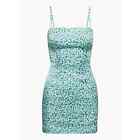 Sun Deh By Sunday Best Shimmer Dress Satin Squareneck Mini Dress Floral Size 00