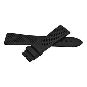 ZENITH - GENUINE RUBBER STRAP - BLACK - 21MM/18MM PERFORATED BAND - OEM BRACELET - Picture 1 of 6