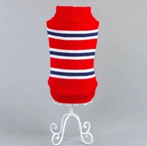 Hundebekleidung Hundepullover Sweater Strickpullover Yorkie Chihuahua Rot M Weiß - Bild 1 von 2