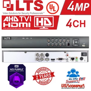 LTS DVR 4CH LTD-8304K-ET PLATINUM 1080P HD TVI Hybrid (2TB WD PURPLE) - Picture 1 of 5