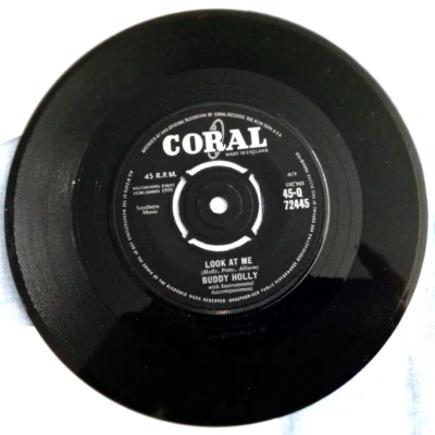 BUDDY HOLLY, LOOK AT ME, 1958 (1961) CORAL LABEL, R&R,POP. VINYL EX, SLEEVE NM. - Image 1 of 2