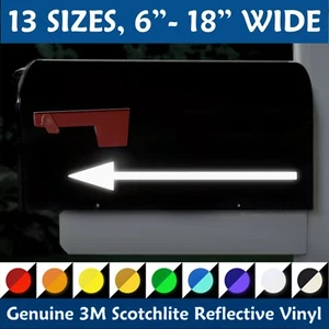 Set of 2 Reflective Mailbox Arrow Decals, Two Outdoor Arrow Stickers #1391R-SZ - Picture 1 of 8