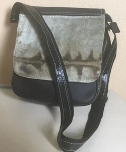 Unique Men Vintage Giorgio Valenti Black Leather Crossbody With Original Accents - Picture 1 of 11