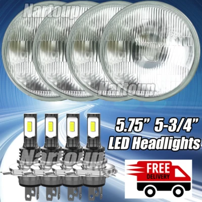 4PCS 5-3/4 5.75" LED Headlights Combo HI/LO For BMW 325i 528i 535i E30 Foto 1 de 4
