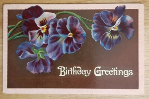 Geburtstagsgrüße Pansey Vintage Postkarte um 1909 Deutschland - Bild 1 von 1