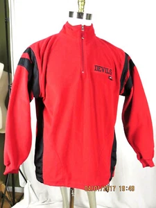 LEE SPORT SZ L DEVILS Mens Red Fleece Sweatshirt NHL Pullover Warm Sweater - Picture 1 of 10