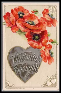 Posted 1914 Valentine Thoughts John Winsch Embossed Antique Postcard - Picture 1 of 2