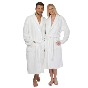 Unisex Bathrobe 100% Egyptian Cotton Terry Toweling Shawl Hotel Quality XL Robes - Picture 1 of 6