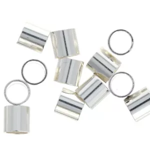 10 pezzi, argento sterling, 3 mm x 3 mm perline a crimpare, crimpare per tubi, crimpare per perline - Foto 1 di 1