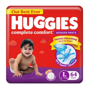 Huggies Complete Comfort Wonder Pants | Pant Style Baby Diapers L pack of 12 - Picture 1 of 7