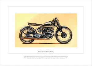 Motorrad Fine Art Print mit einem VINCENT BLACK LIGHTNING - Rennmotorrad - Bild 1 von 1