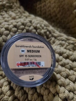 bareMinerals Foundation loose Powder 2C  Medium.06oz.SPF 15  New - Image 1 of 2