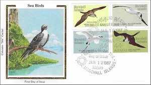 Great Frigatebird Wedge-Tailed Sea Birds Marshall Islands Colorano Silk FDC 1987 - Picture 1 of 1