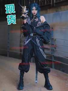 Genshin Impact Xiao Cosplay Costume Carnival Outfits Punk Cool Dancing Uniforms - Picture 1 of 19