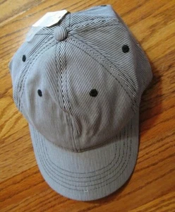 Black and White Mini-Striped Baseball Cap~Women's ONE SIZE~NEW with tags - Imagen 1 de 2