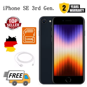 NEU Apple iPhone SE 3 (2022) - 128GB - Mitternacht (Ohne Simlock) ✔️Versiegelte - Bild 1 von 9