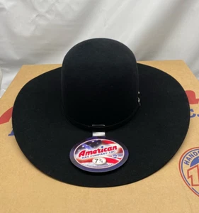 American Hat Company 10X Cowboy Hat 4 1/2 Brim - Size 7 3/4 - Black - Picture 1 of 11