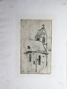 M. CAZZONELLI - Alte Kirche (1980). Handsignierte Radierung. - Picture 1 of 3