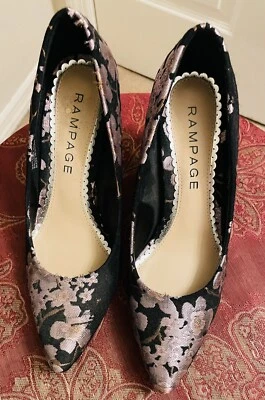 Tacones de tela Rampage Block para mujer talla 7,5 M Foto 1 de 4