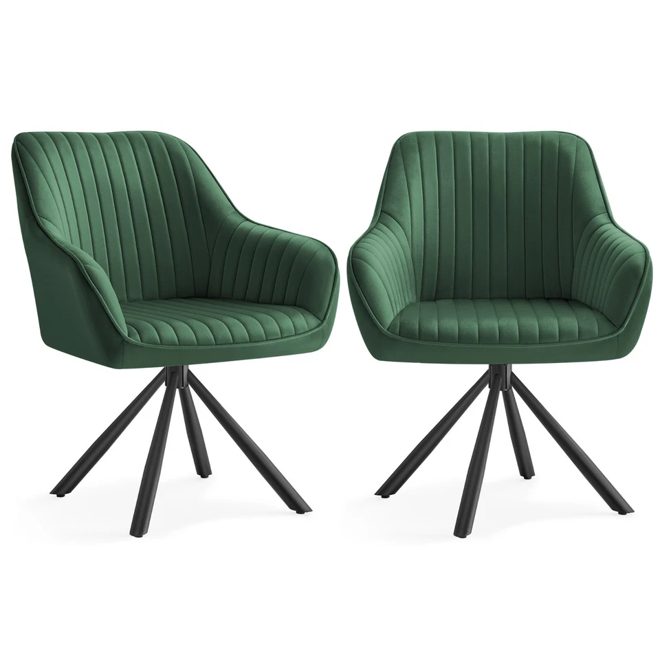 Esszimmerstuhl, Küchenstuhl,Samt, Polsterstuhl mit Armlehnen,für Esszimmer Küche - Bild 1 von 1