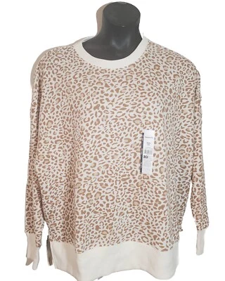 Suéter para mujer Time and Tru mediano 8-10 estampado de leopardo pulóver ligero relajado Foto 1 de 4