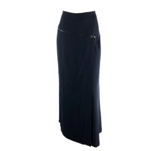 Pantalón Pantalón Marina Rinaldi Sport Talla 17 EE. UU. 8 Pierna Ancha Azul Negro Detalle Cremallera Foto 1 de 3