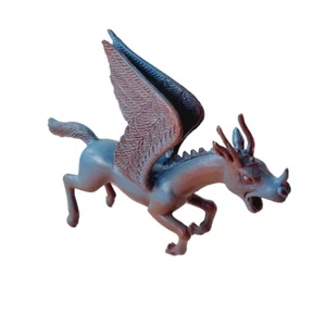 Winged Monster Vintage Blue Flying Horse Pegasus Rubber Toy Hong Kong 80s Toys - Picture 1 of 11