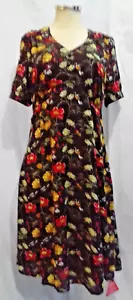 Joe Browns Black Floral Tea Dress Size 16 Brand New With Tag Semi Sheer Lined - Picture 1 of 18