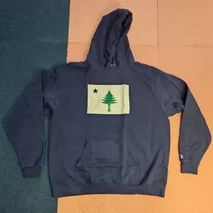 Champion Original Maine Flag Hoodie Sweatshirt Adult XL Pockets Navy Hooded W2c - Picture 1 of 10