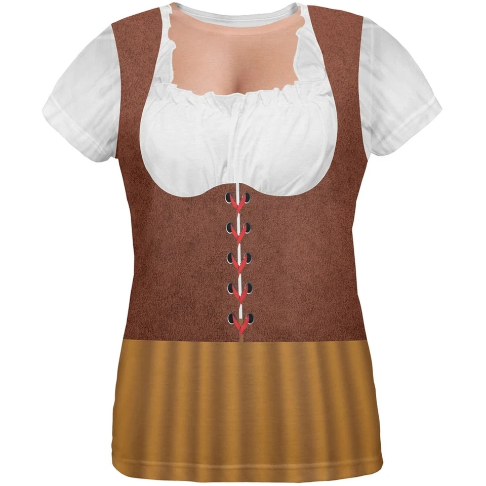 Camiseta Beer Wench Campesina Oktoberfest Disfraz Toda Mujer Foto 1 de 1