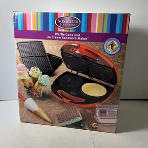waffle cone and ice cream sandwich maker Nostalgia Electrics New Open Box - Picture 1 of 10