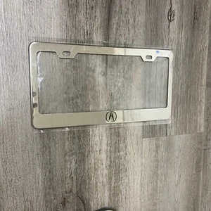 Für Acura Glänzender Spiegel Verchromt Edelstahl Metall Kennzeichenrahmen - Bild 1 von 1
