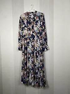 Toast Kiku Dress Dark Green Floral Size 10 W/pockets - Picture 1 of 16
