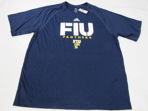 New FIU Panthers Mens Size L Blue Adidas Climalite Shirt Cover