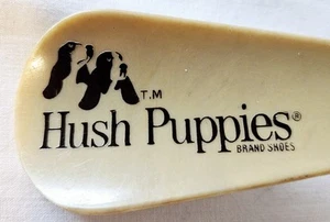 Vintage Hush Puppies Brand Shoe Horn Plastic 4 Inch Tan and Brown - Picture 1 of 2