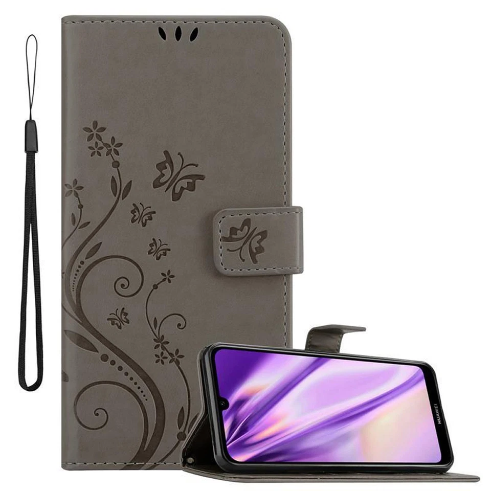 Funda para Huawei Y6 2019 Teléfono Cubierta Protección Flor Libro Billetera Foto 1 de 1