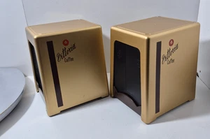 Vittoria Coffee Gold Napkin Dispensers Holder Set Cafe Bar Tabletop Italy Made - Bild 1 von 8