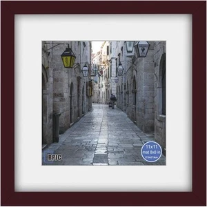 RPJC 11x11 inch Picture Frame Made of Solid Wood and High 11x11, Dark Brown - Picture 1 of 9
